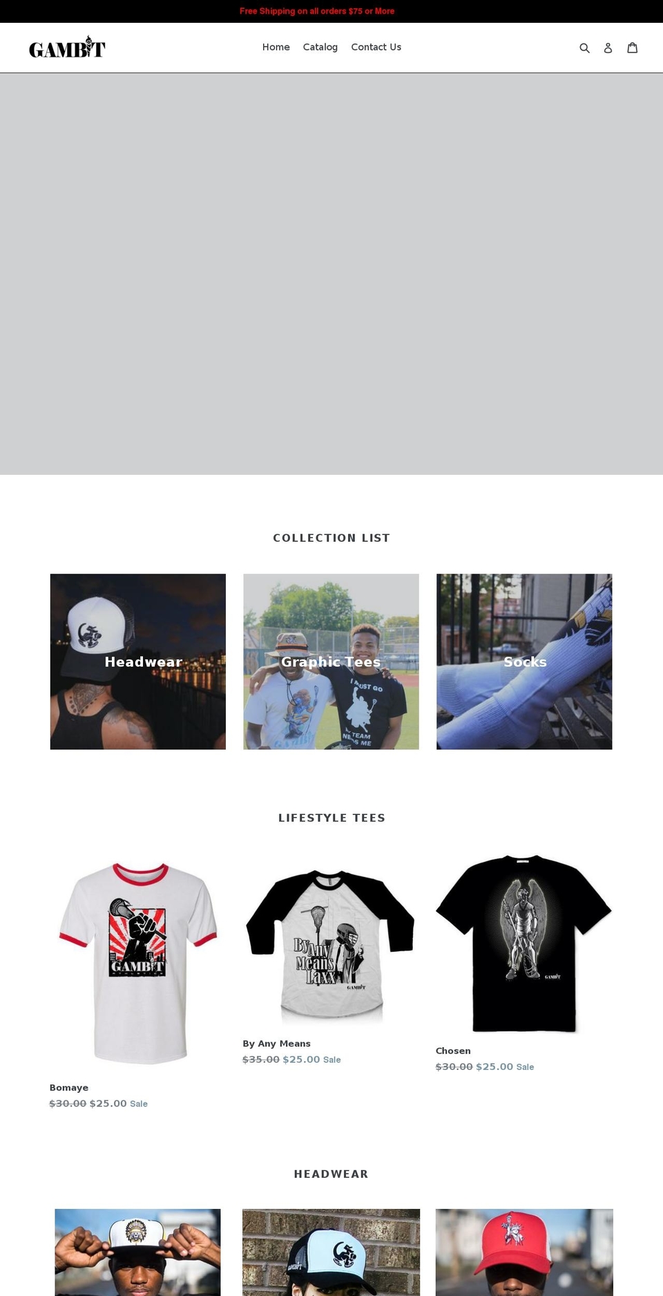 gambitnation.com shopify website screenshot