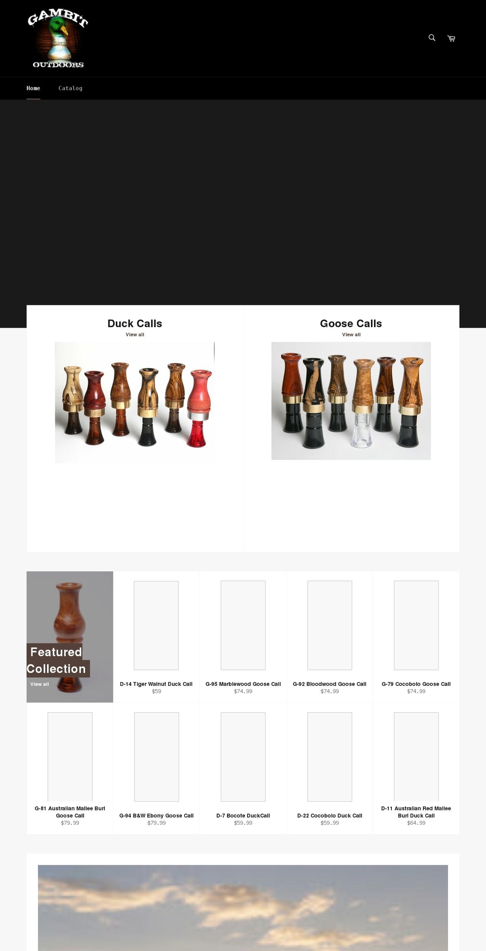 gambitoutdoors.com shopify website screenshot