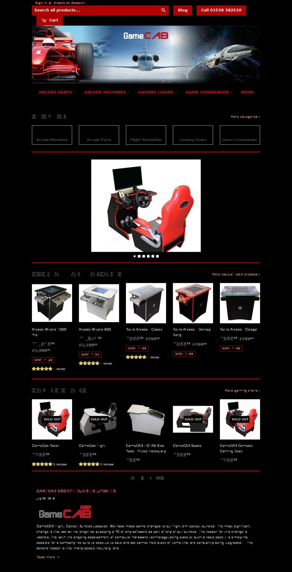 game-cab.com — Shopify storefront screenshot