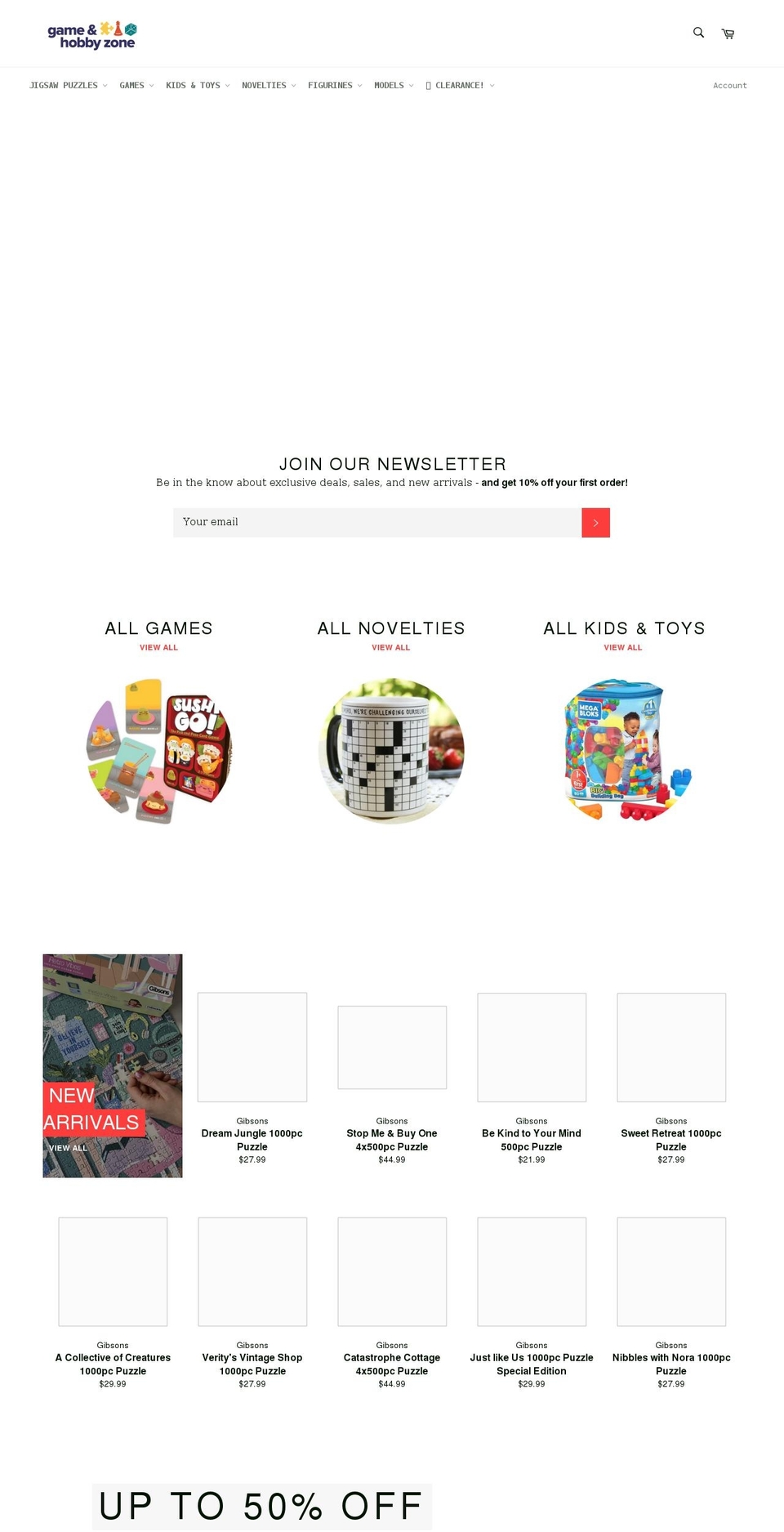gameandhobbyzone.com shopify website screenshot