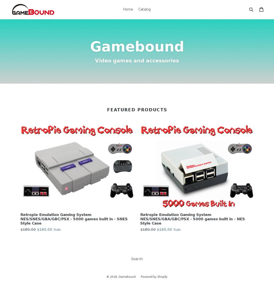 gameboundstore.com — Shopify storefront screenshot