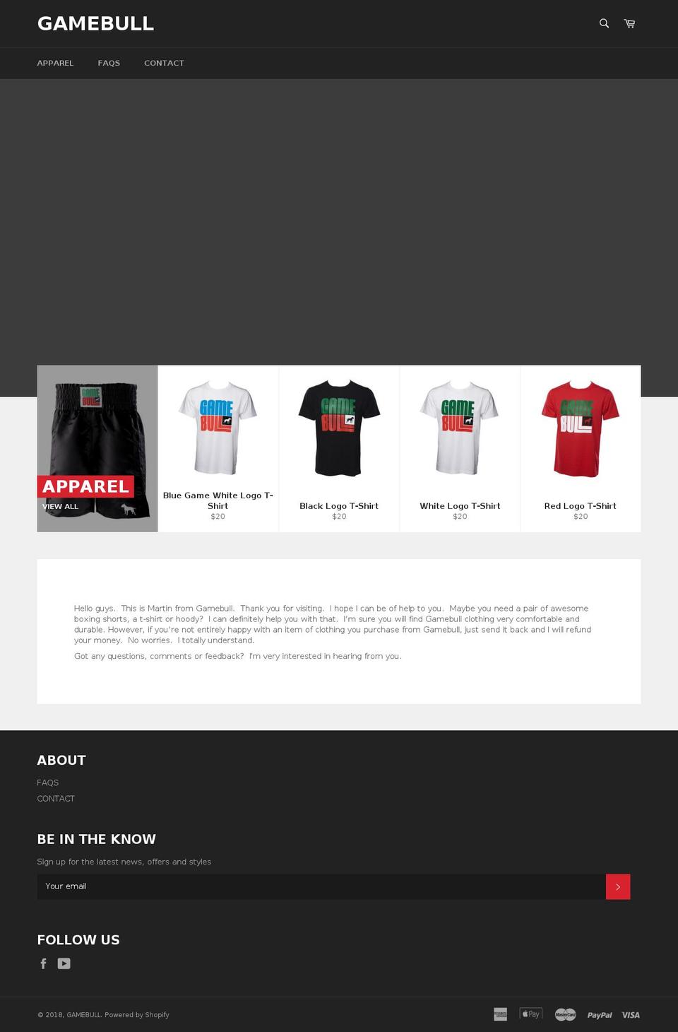 gamebullboxing.com shopify website screenshot