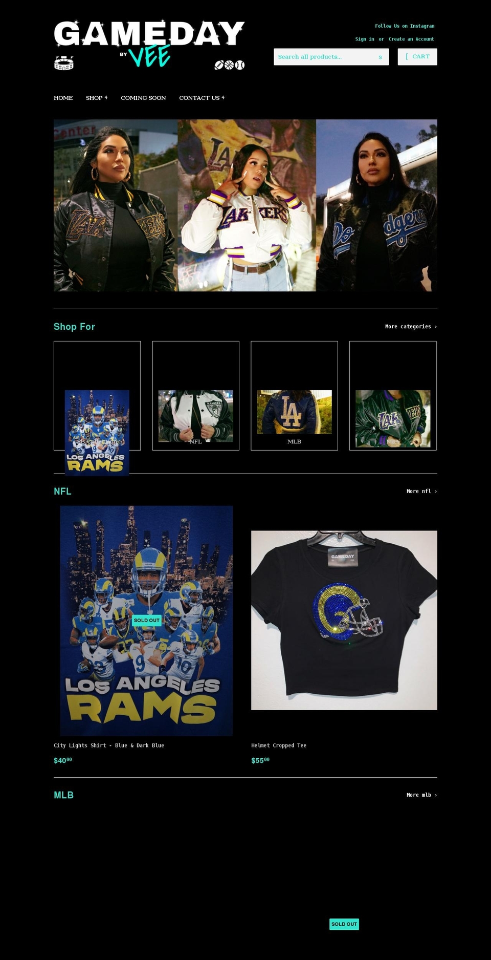 gamedaybyvee.com shopify website screenshot