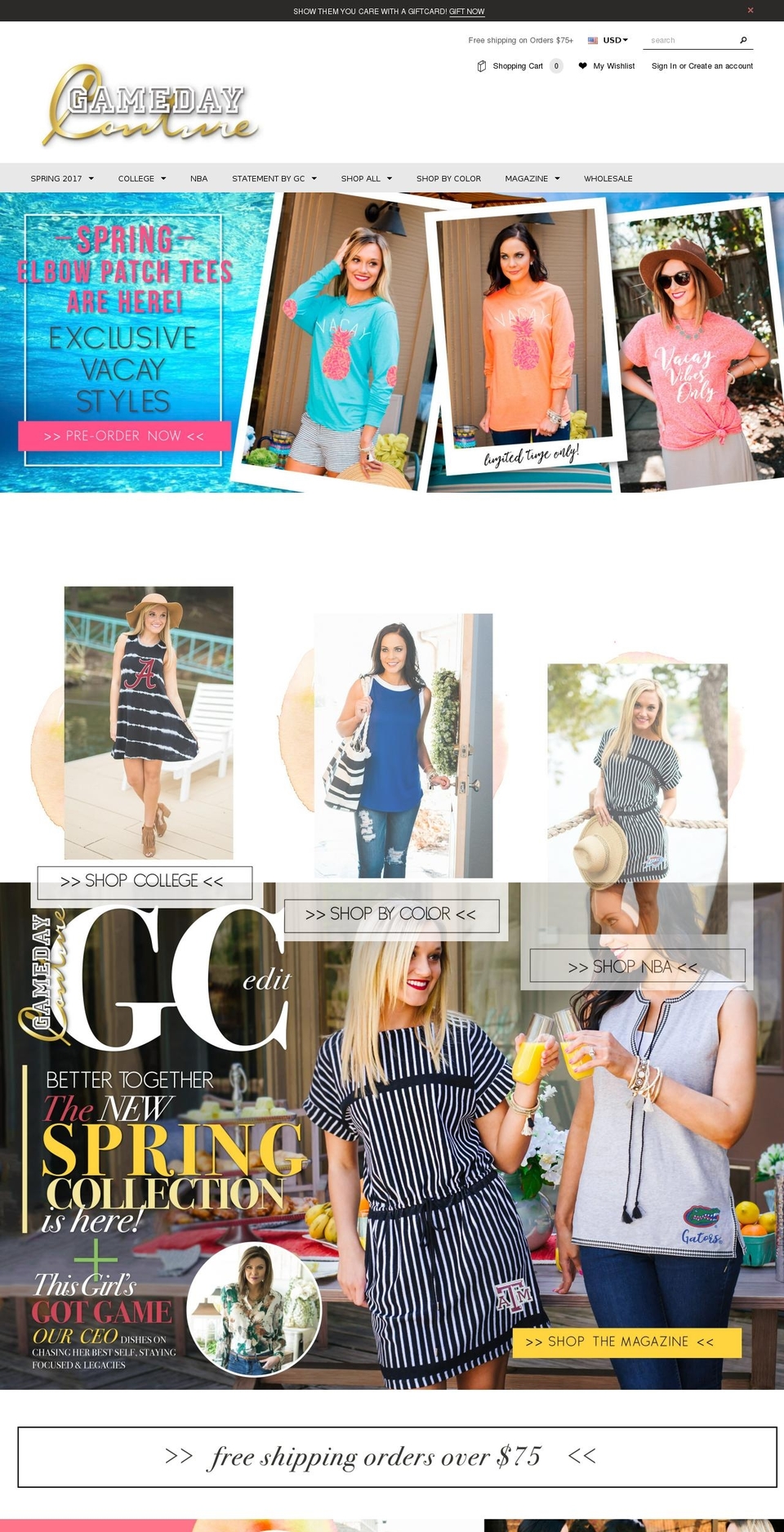 Website 3\/28\/17 Shopify theme site example gamedaycouture.com