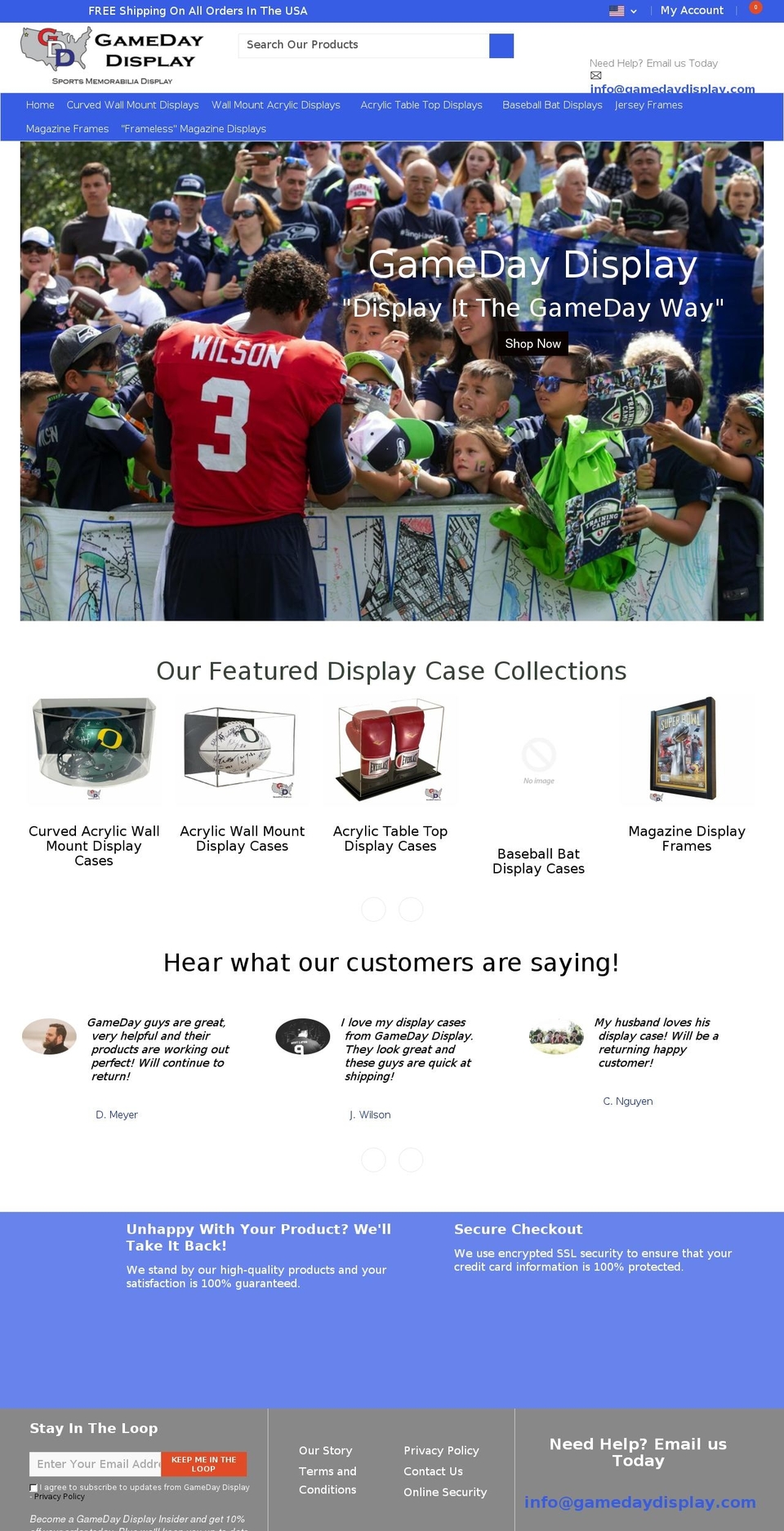 gamedaydisplay.com shopify website screenshot