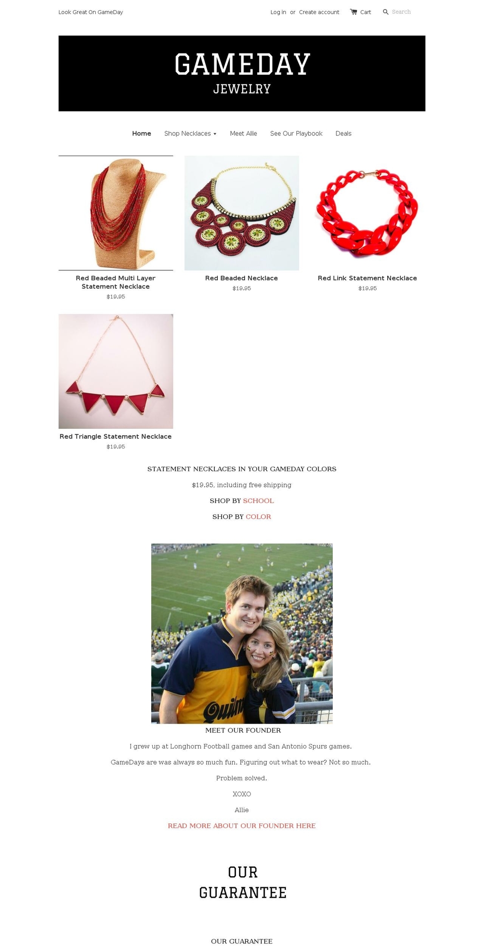 gamedayjewelrybyallie.com shopify website screenshot