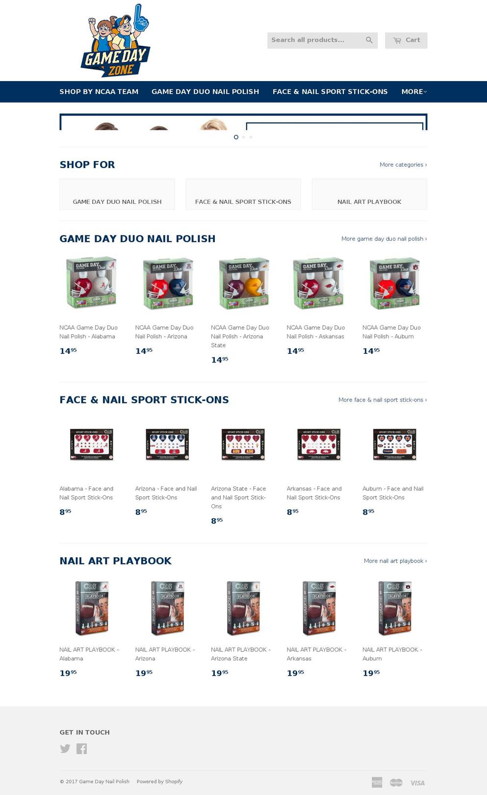 gamedayzone.com shopify website screenshot