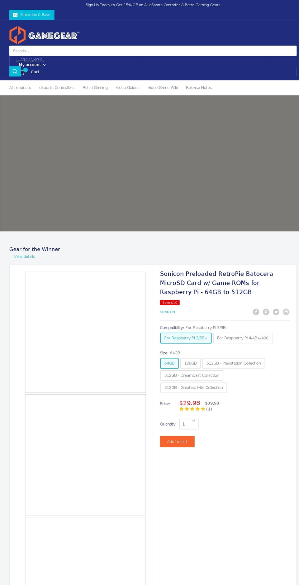 gamegear.net shopify website screenshot