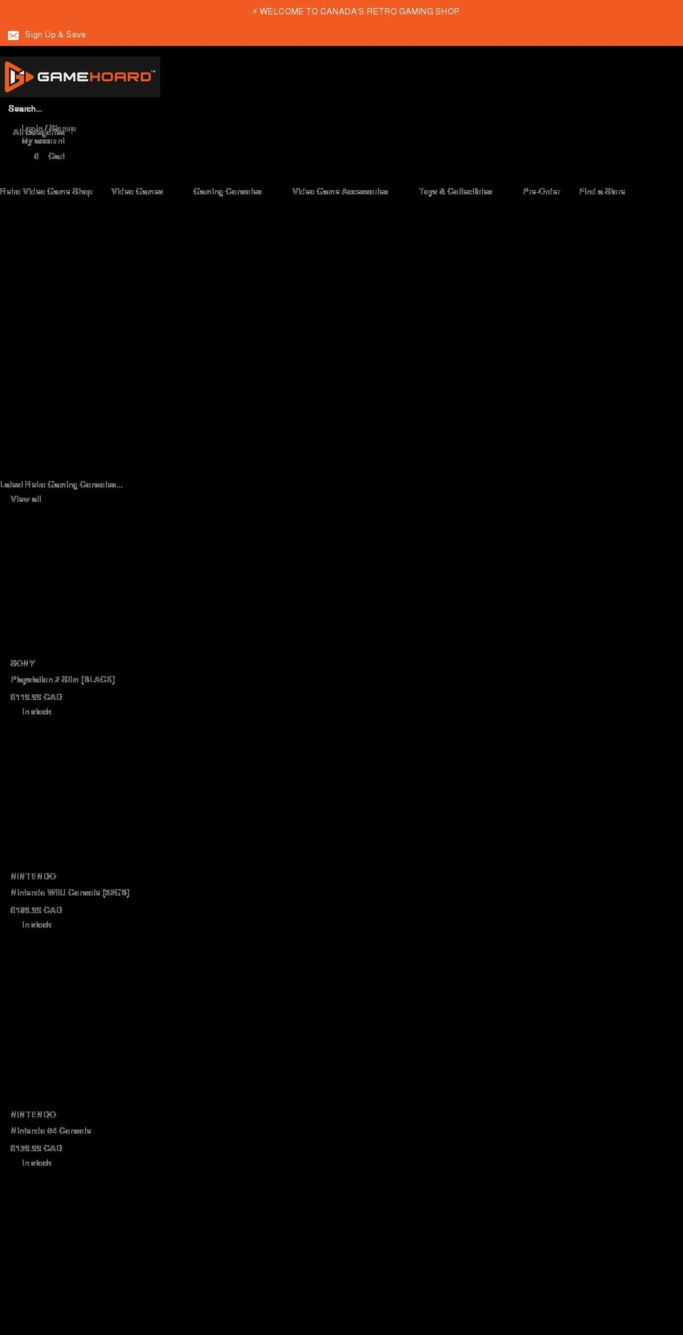 gamehoard.com shopify website screenshot