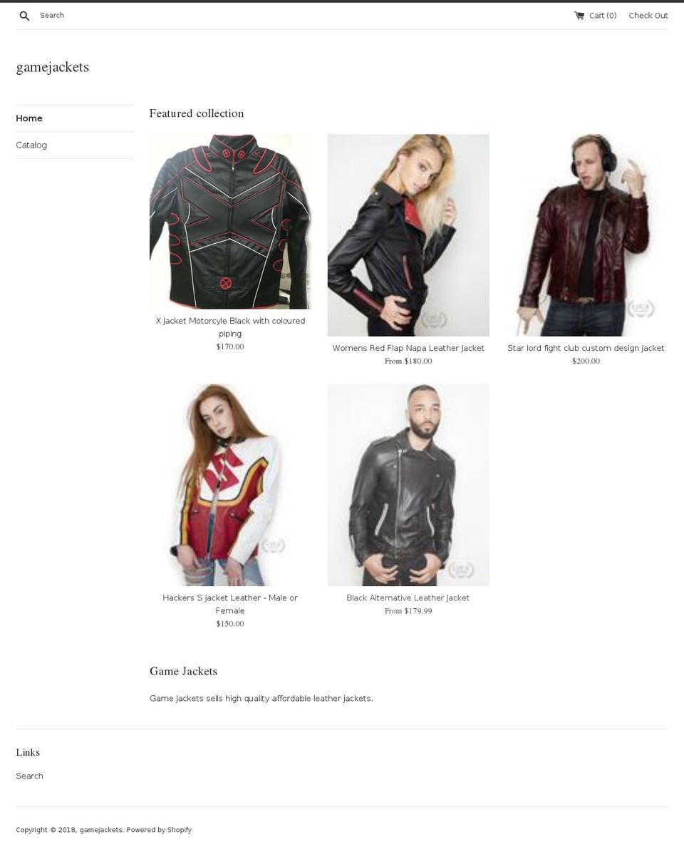 gamejackets.com — Shopify storefront screenshot