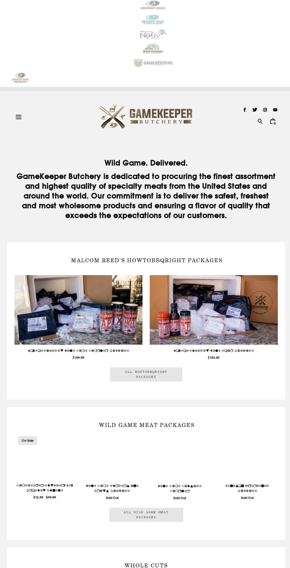 gamekeepermeats.com shopify website screenshot