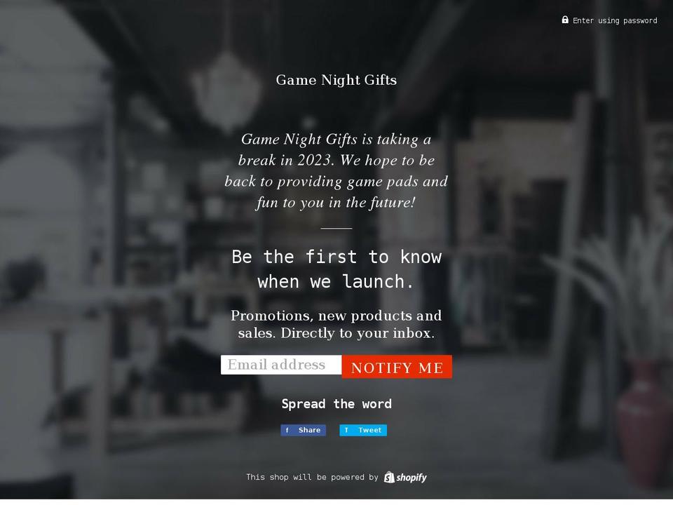 gamenightgifts.com shopify website screenshot