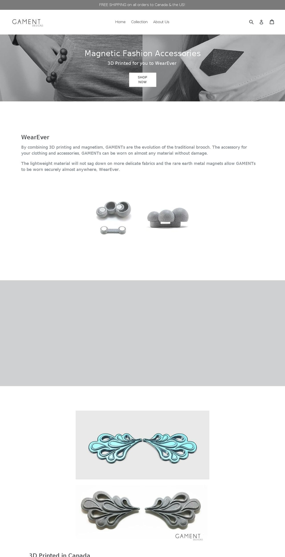 gament.com shopify website screenshot