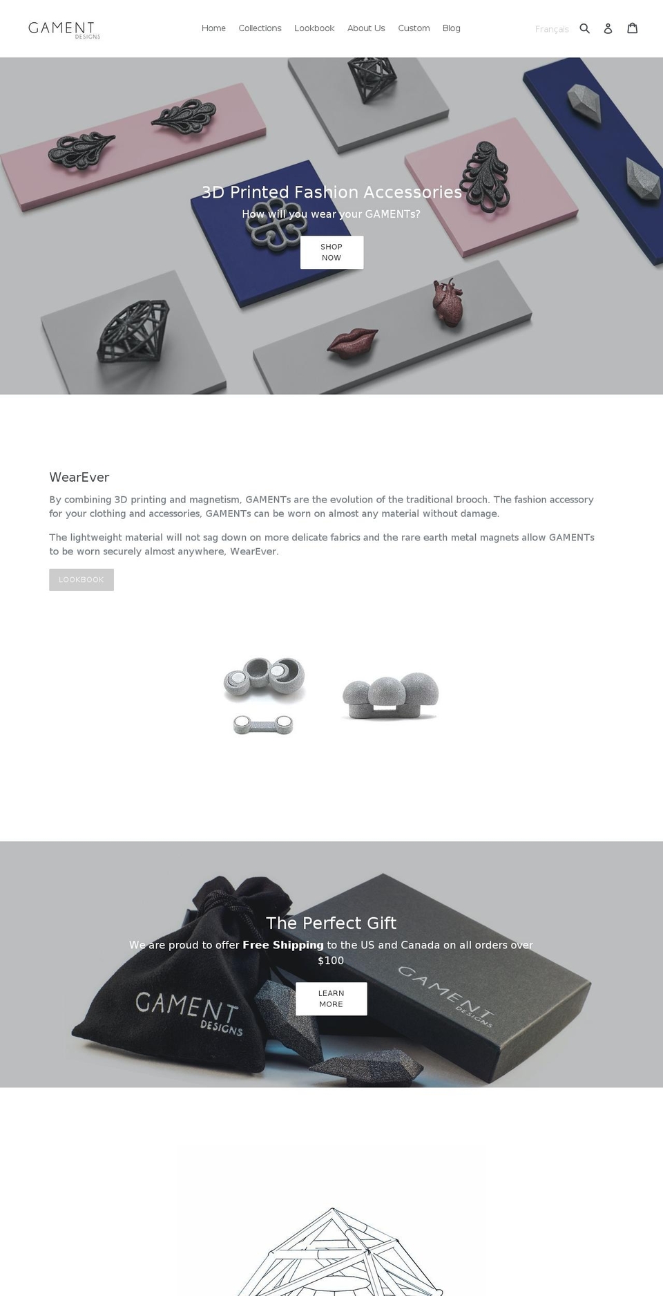 gamentdesigns.com — Shopify storefront screenshot
