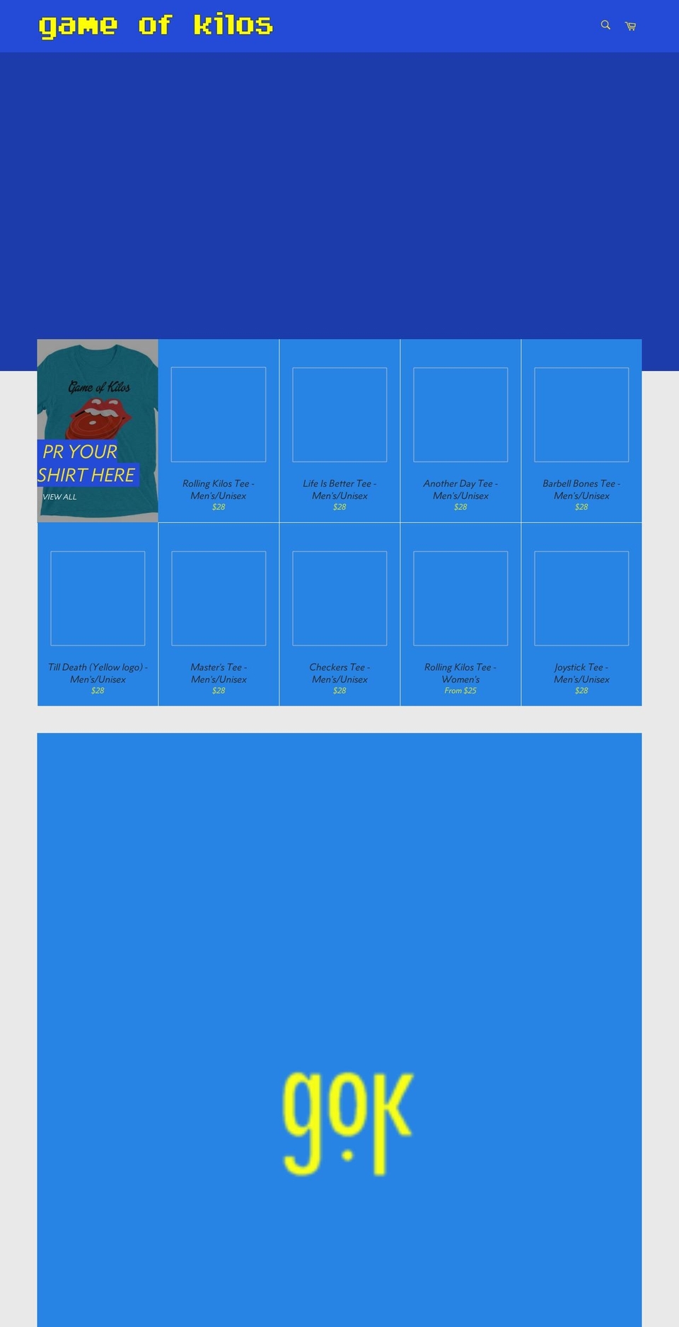 gameofkilos.com — Shopify storefront screenshot