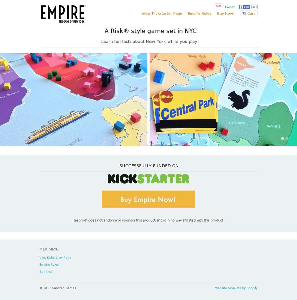 gameofny.com shopify website screenshot