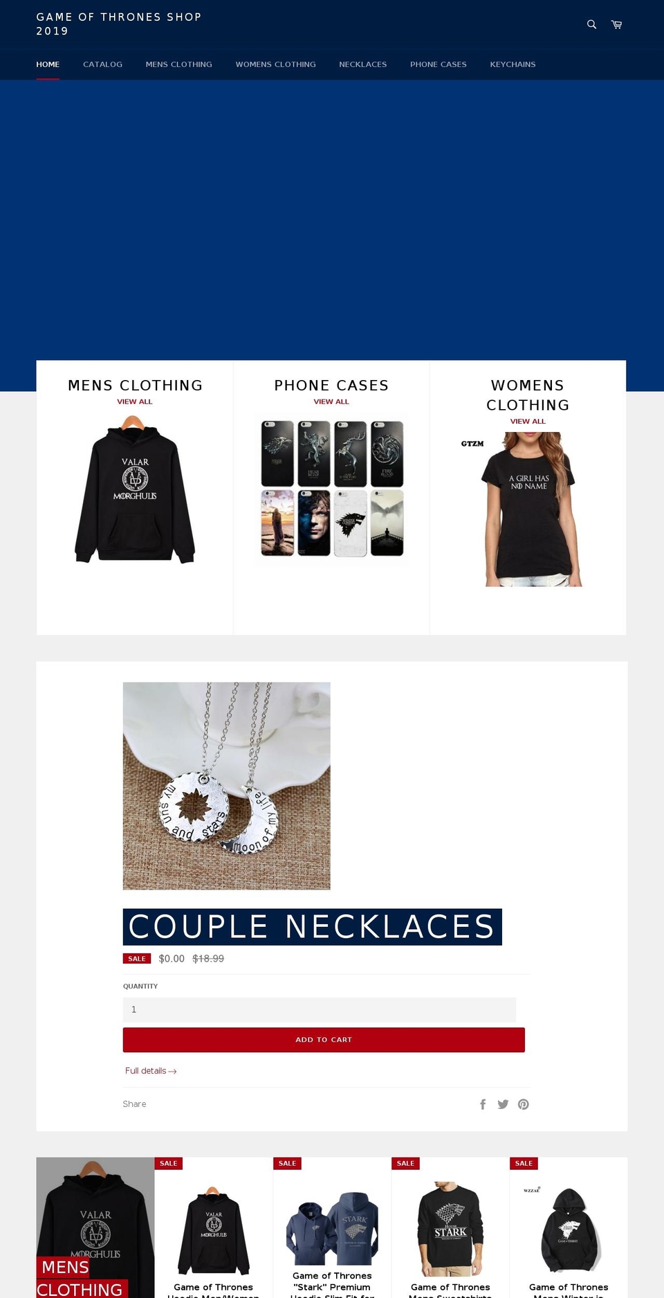 gameofthrones-store.com — Shopify storefront screenshot