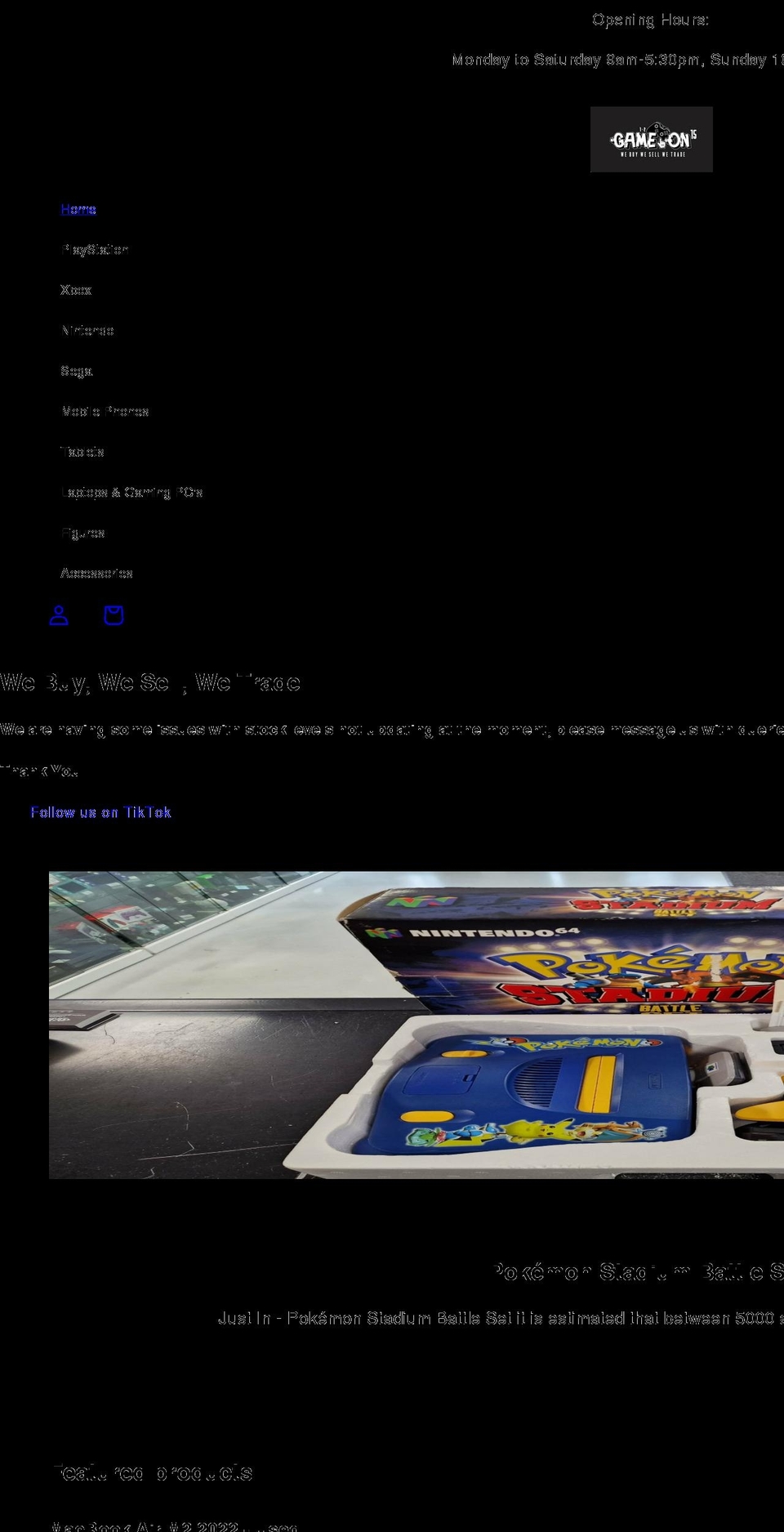 gameoncosham.co.uk shopify website screenshot