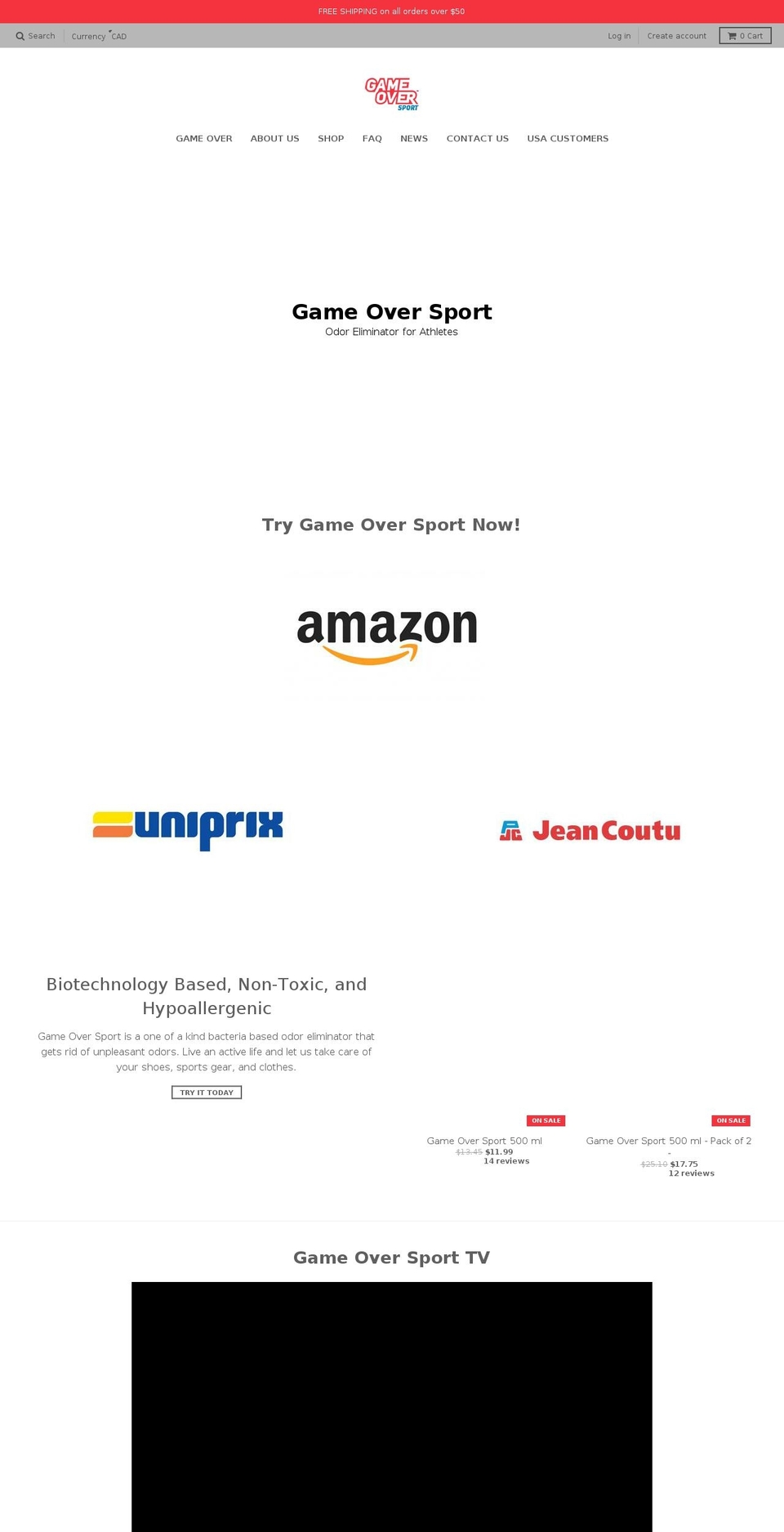 gameoversolution.com — Shopify storefront screenshot