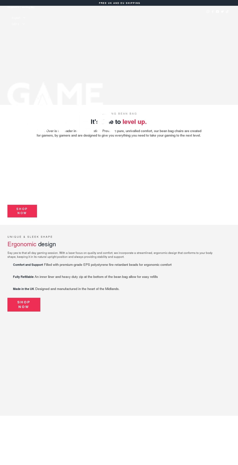 gameoverstore.co.uk shopify website screenshot