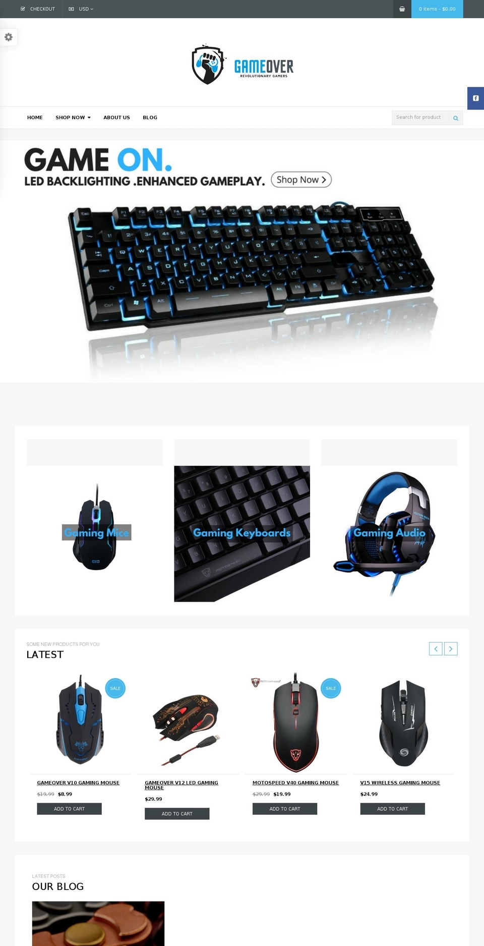 gameoverstore.com shopify website screenshot