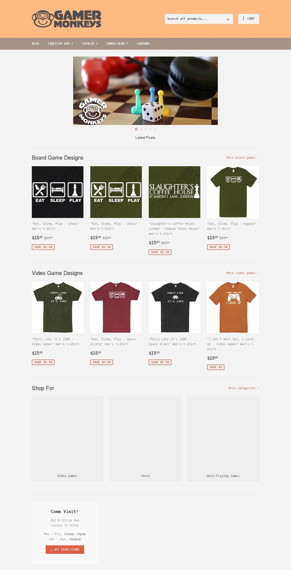 gamer-monkeys.com shopify website screenshot