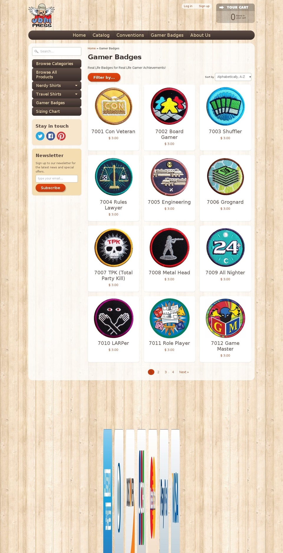 gamerbadges.com shopify website screenshot