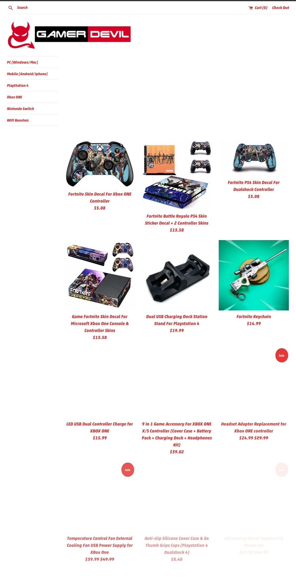 NEW Shopify theme site example gamerdevil.com