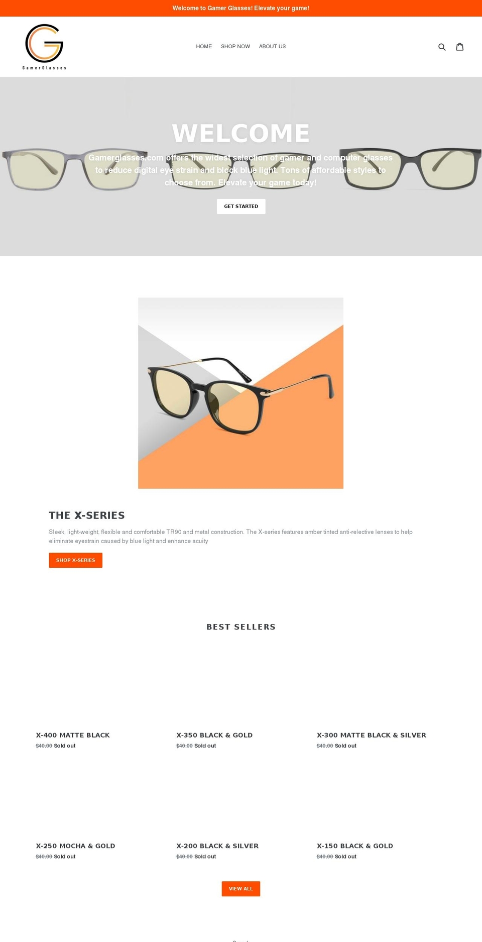 gamerglasses.com shopify website screenshot
