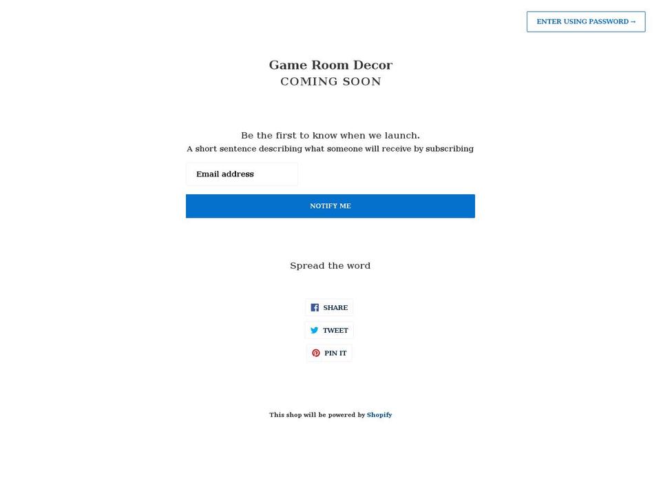 New-dsl-theme- Shopify theme site example gameroomdecor.com