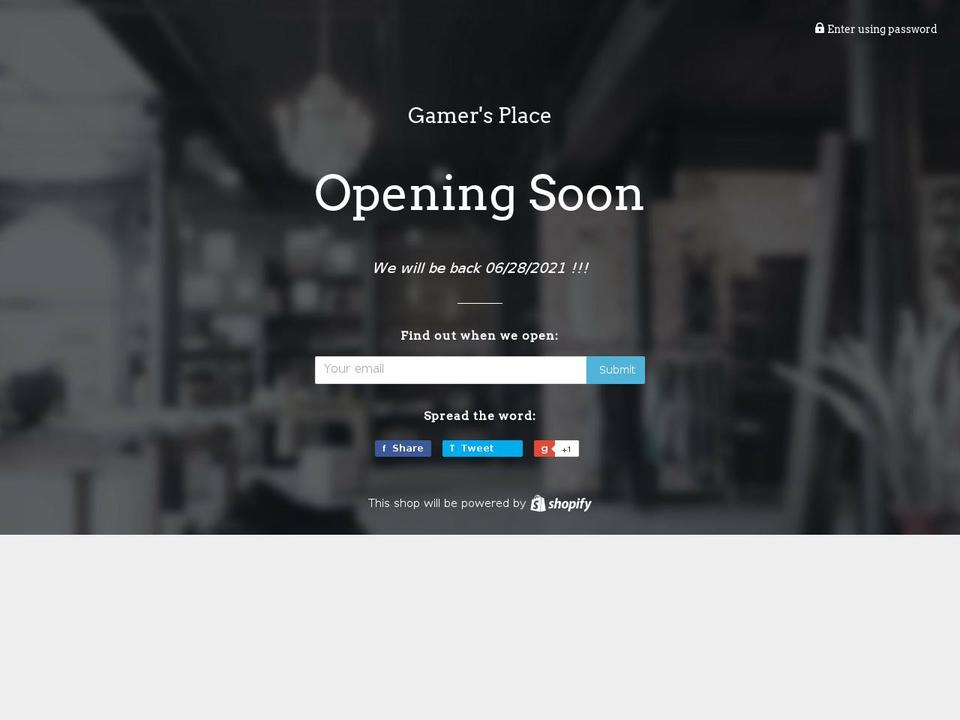 gamers-place.myshopify.com shopify website screenshot
