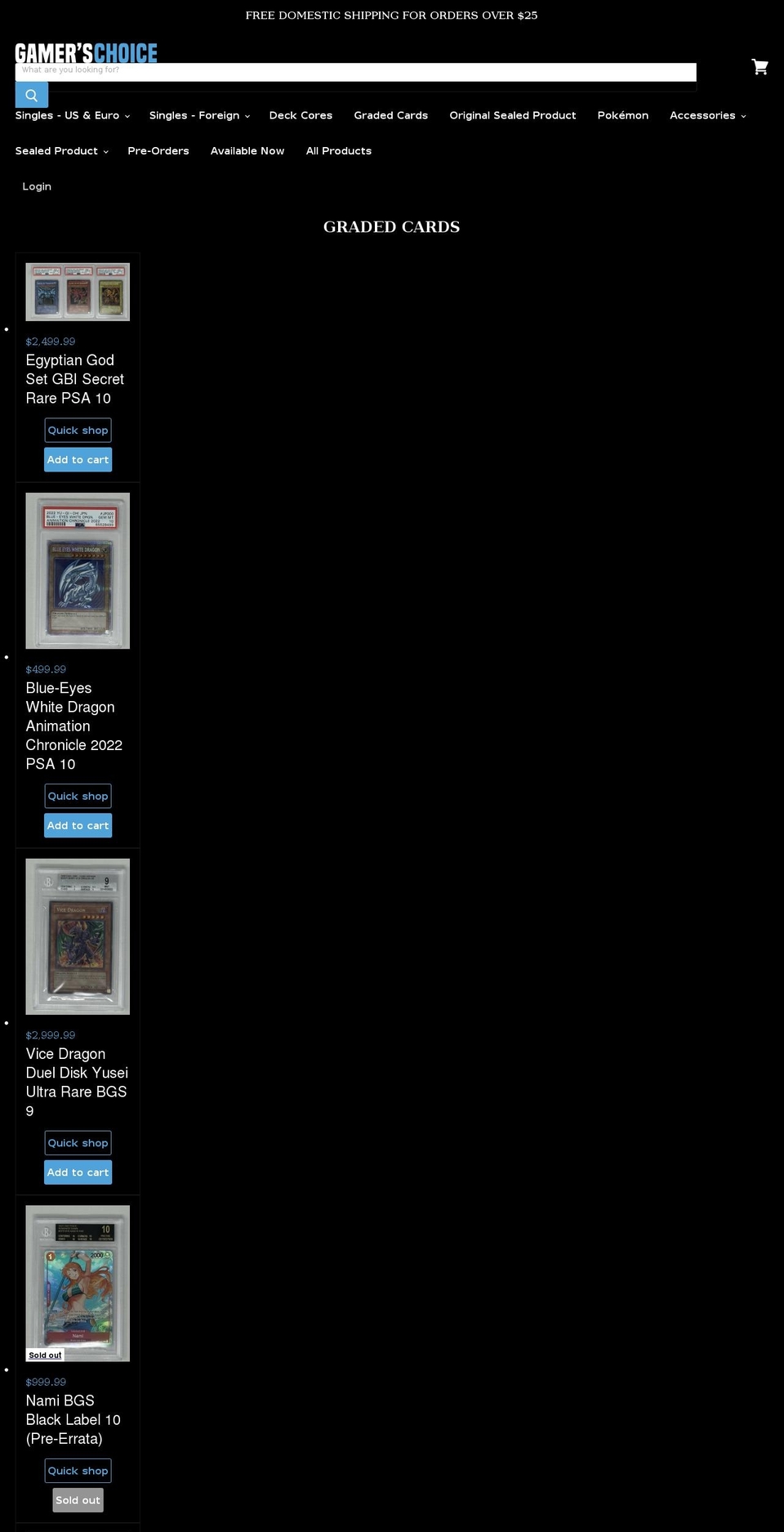 gamerschoice.com shopify website screenshot