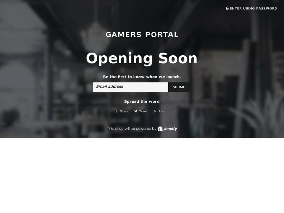 gamersportal.net shopify website screenshot