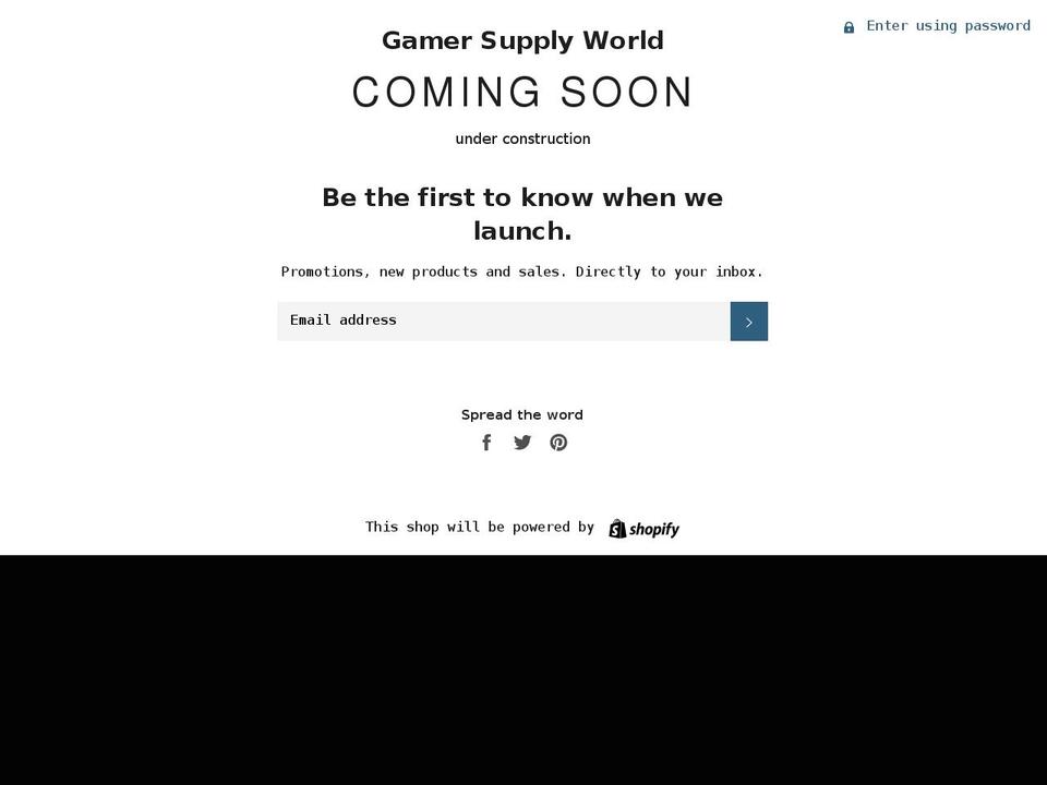 gamersupplyworld.com — Shopify storefront screenshot
