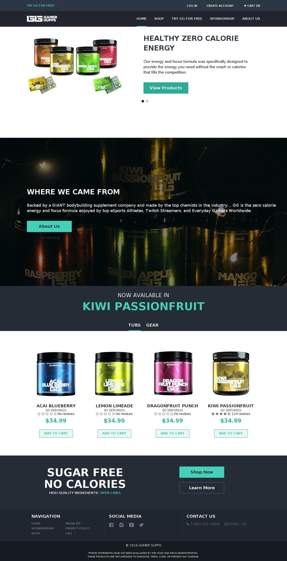 Impact Shopify theme site example gamersupps.gg