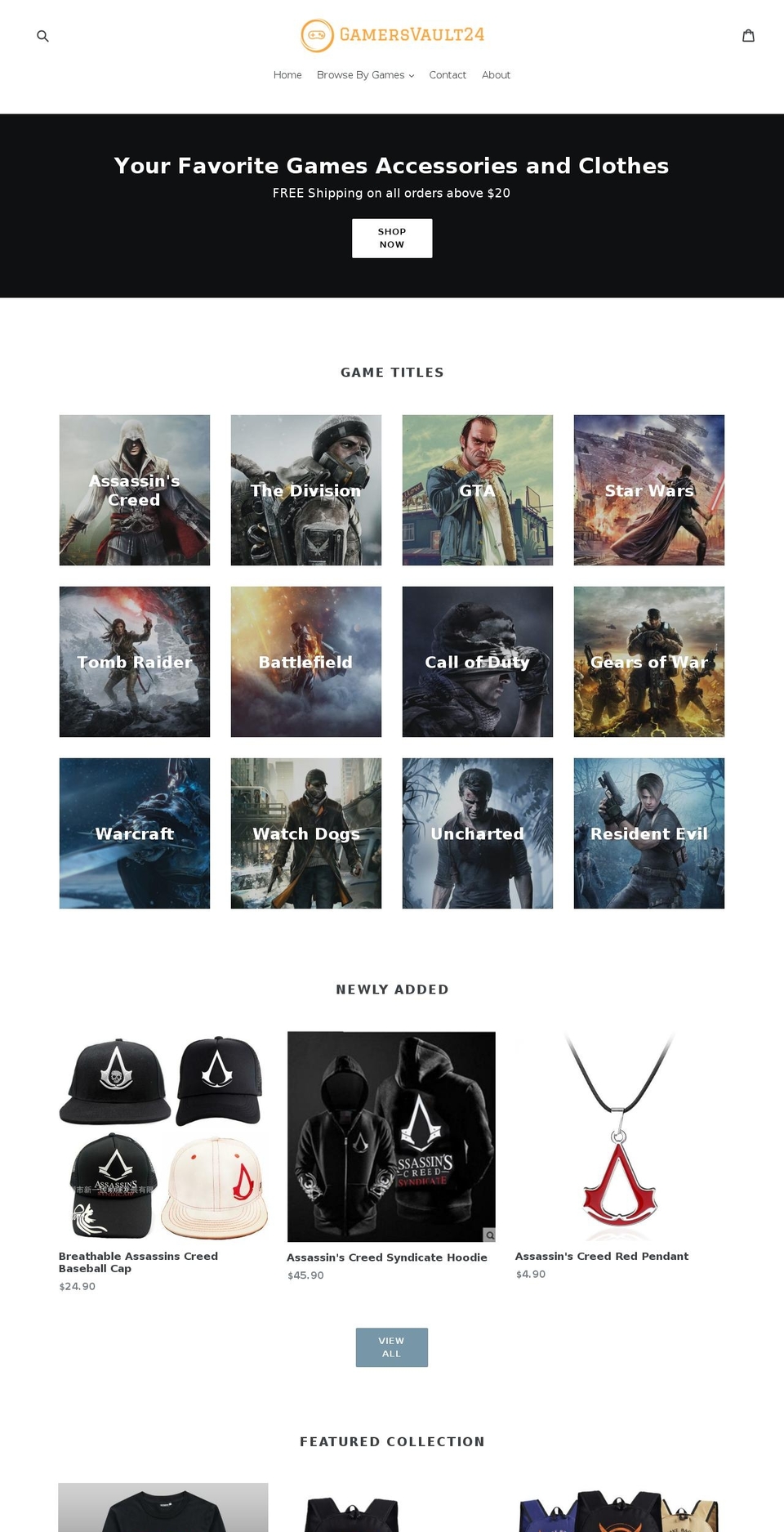 gamersvault24.com — Shopify storefront screenshot