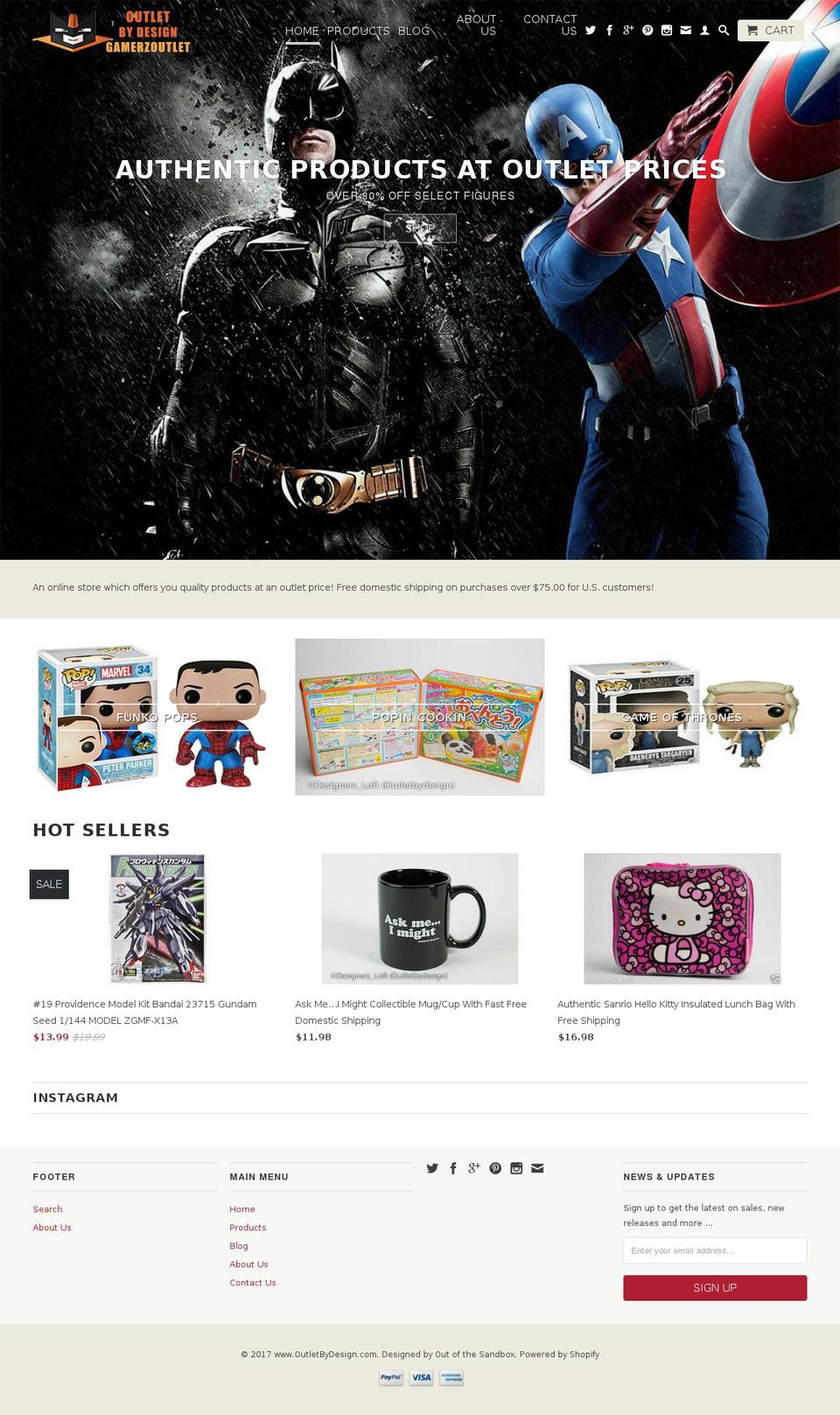 gamerzoutlet.com shopify website screenshot