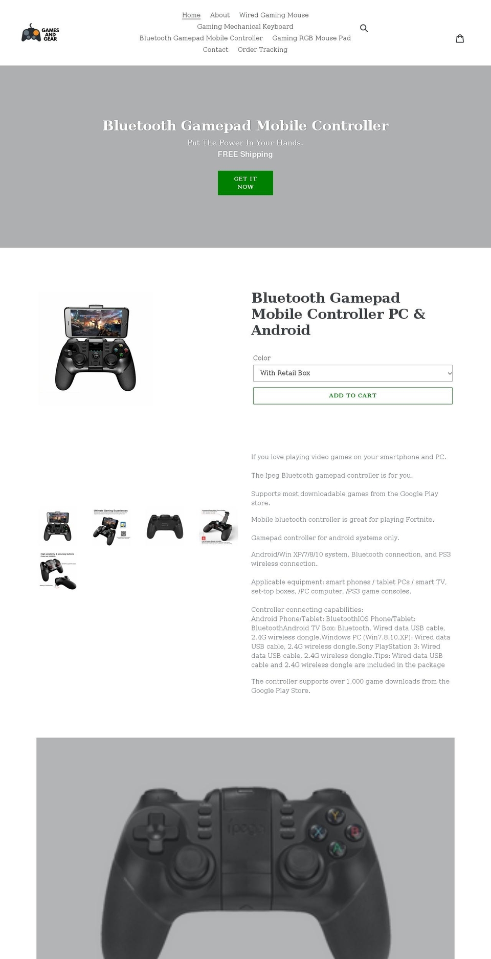 gamesandgear.net shopify website screenshot