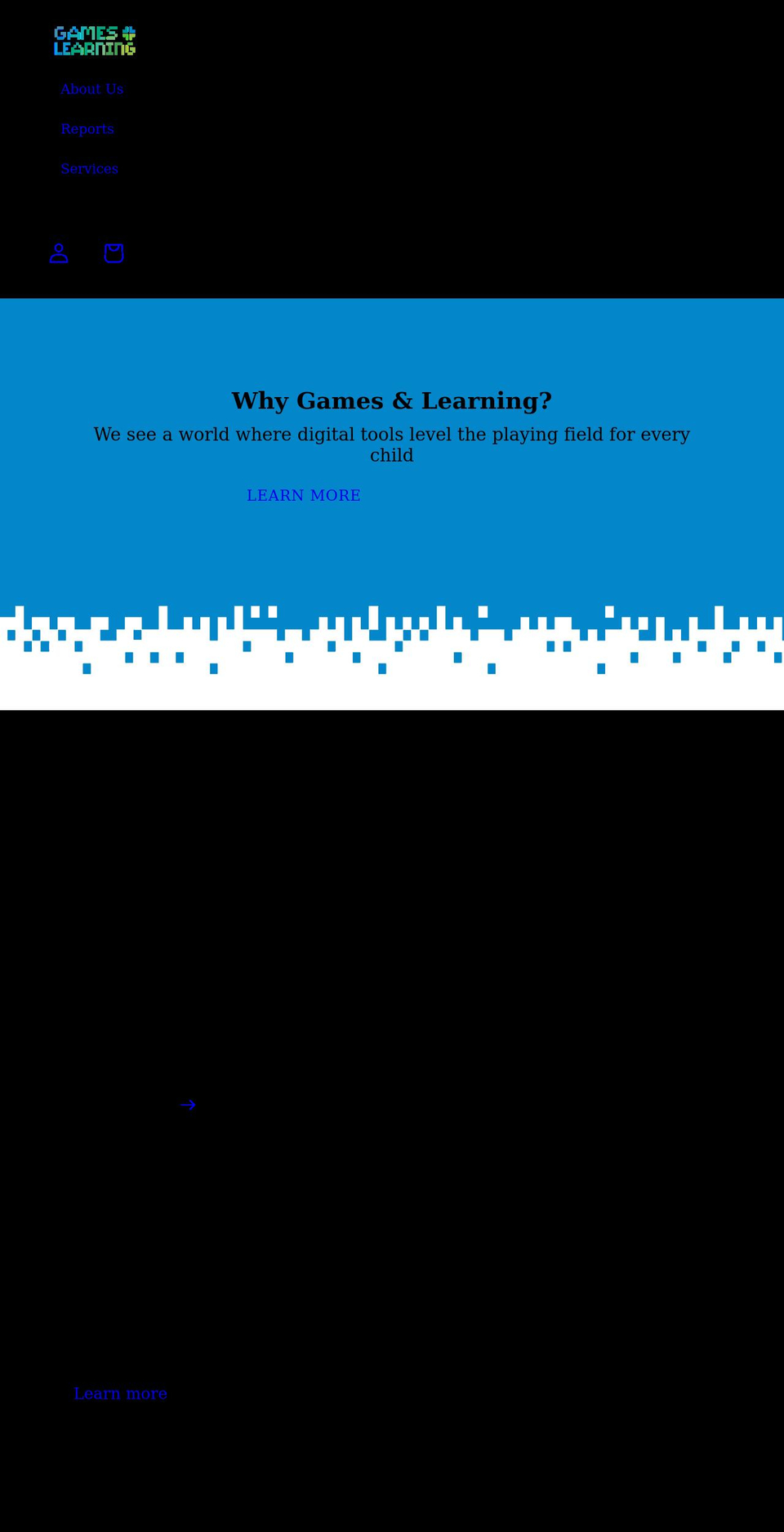 gamesandlearning.com shopify website screenshot