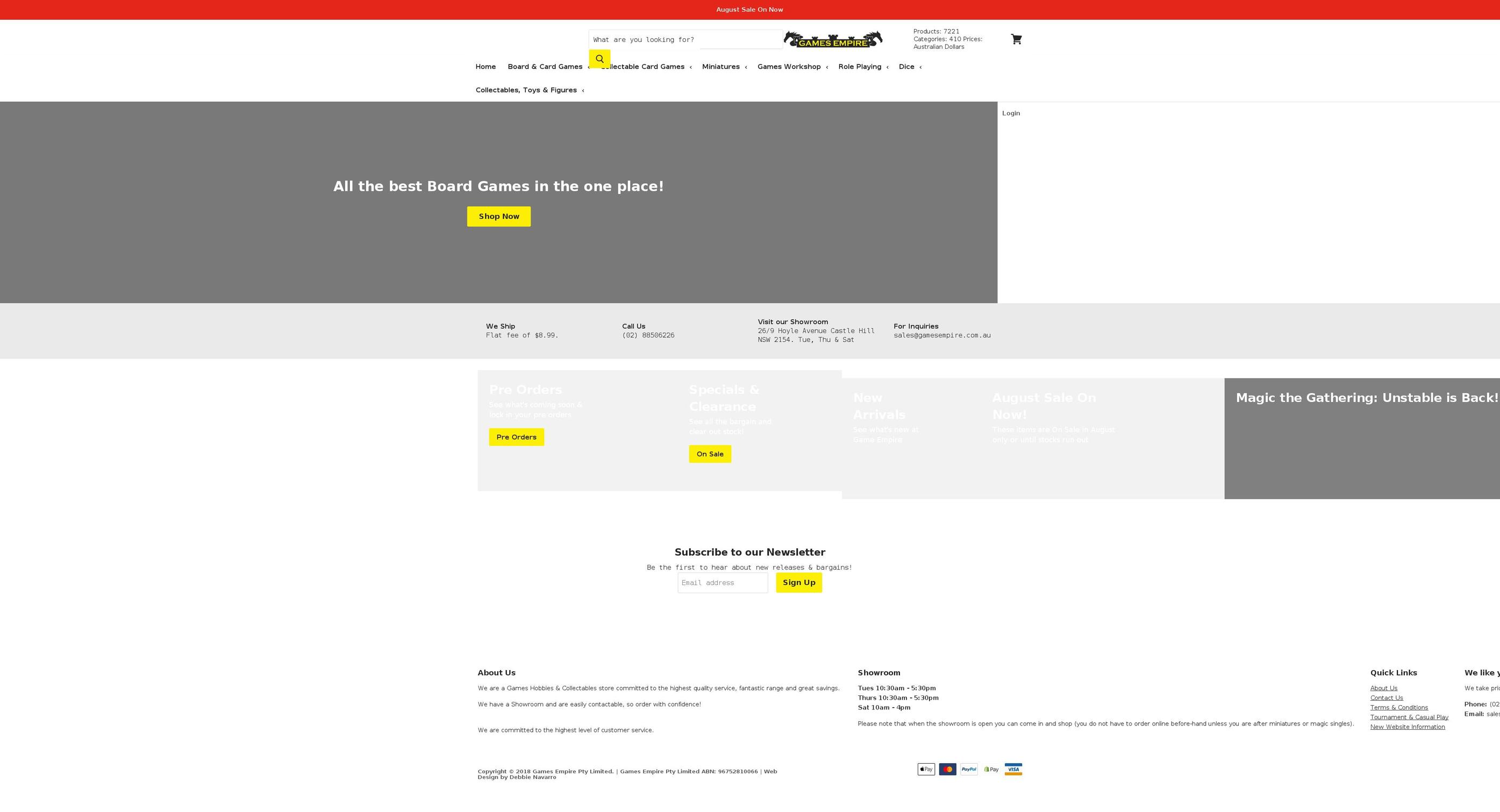 gamesempire.com.au shopify website screenshot