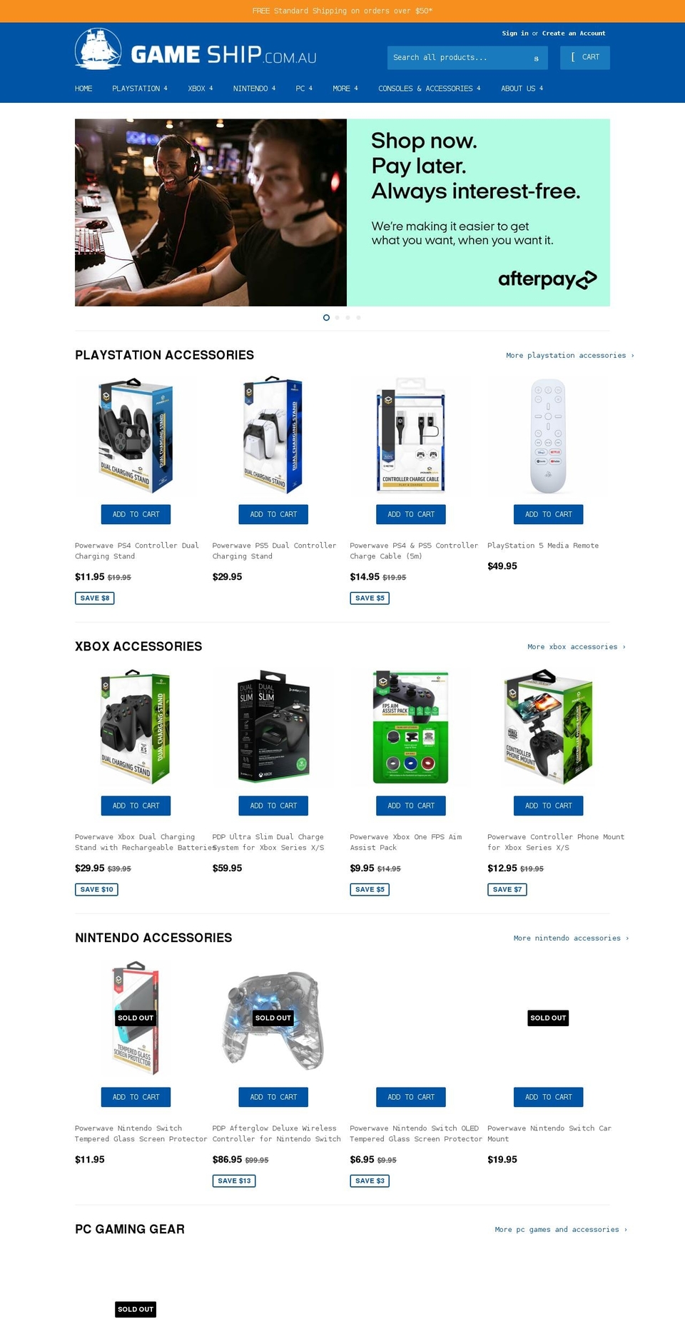 gameship.com.au shopify website screenshot