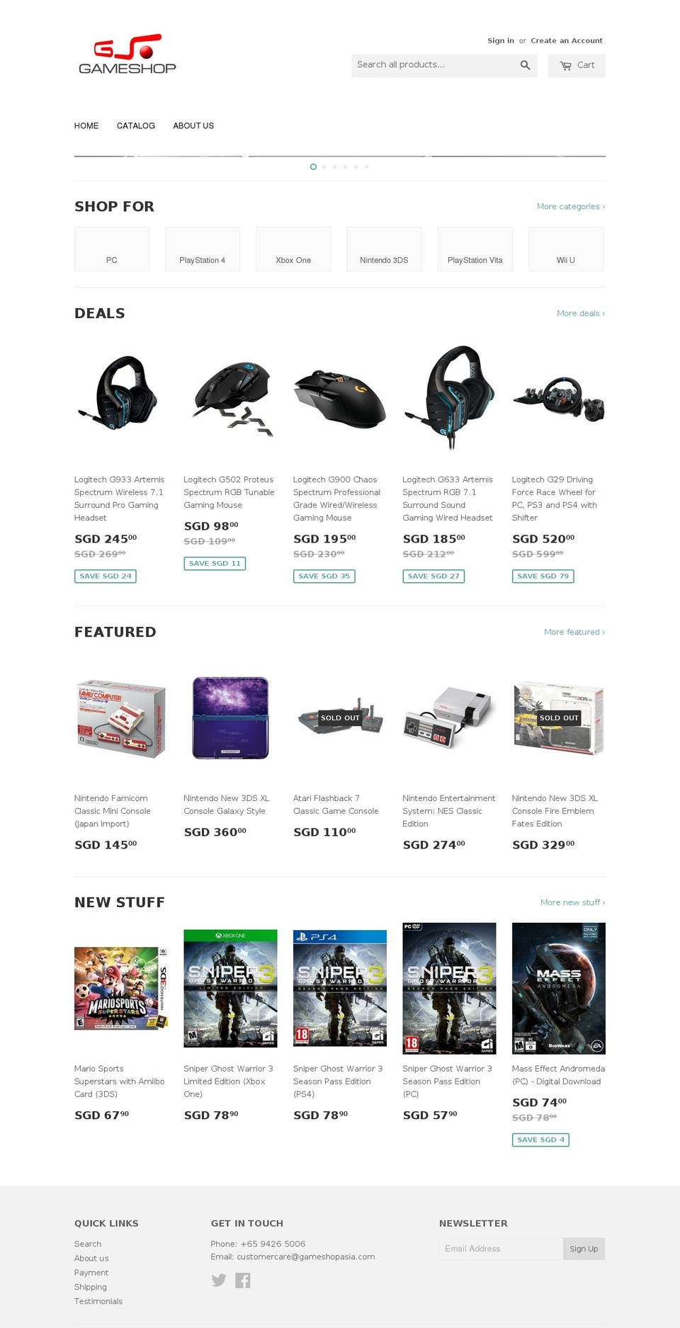 gameshop.com.sg shopify website screenshot