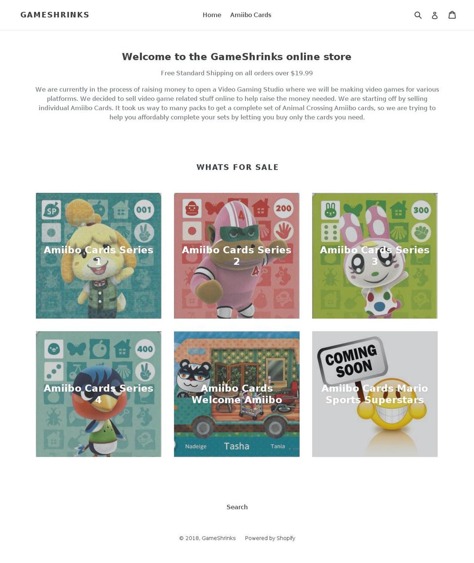 gameshrinks.com — Shopify storefront screenshot