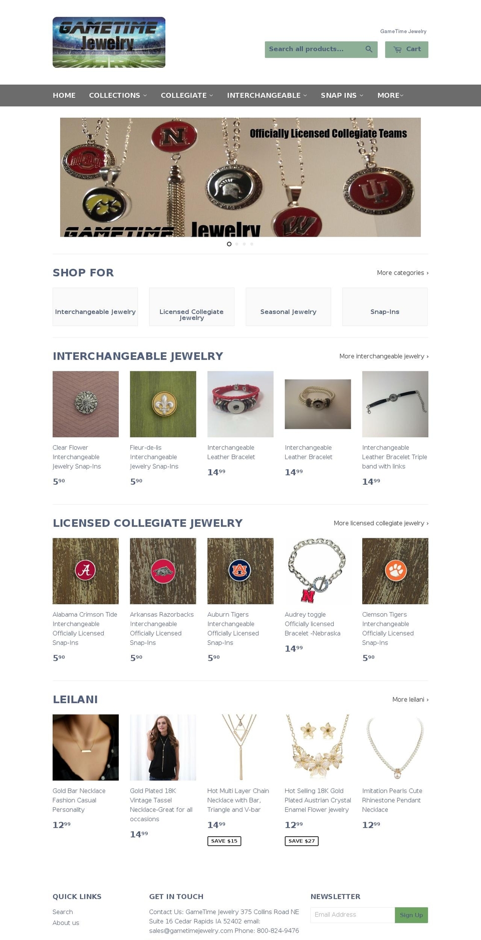 gametimejewelry.com shopify website screenshot