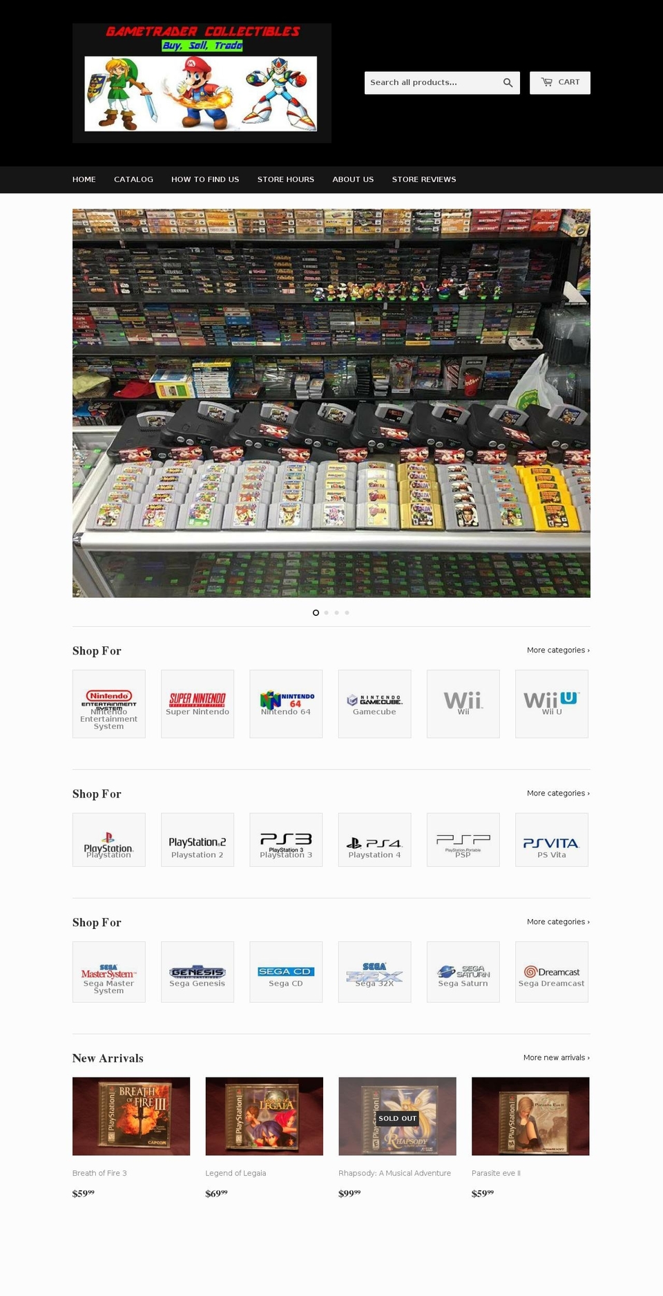 gametradercollectibles.com — Shopify storefront screenshot