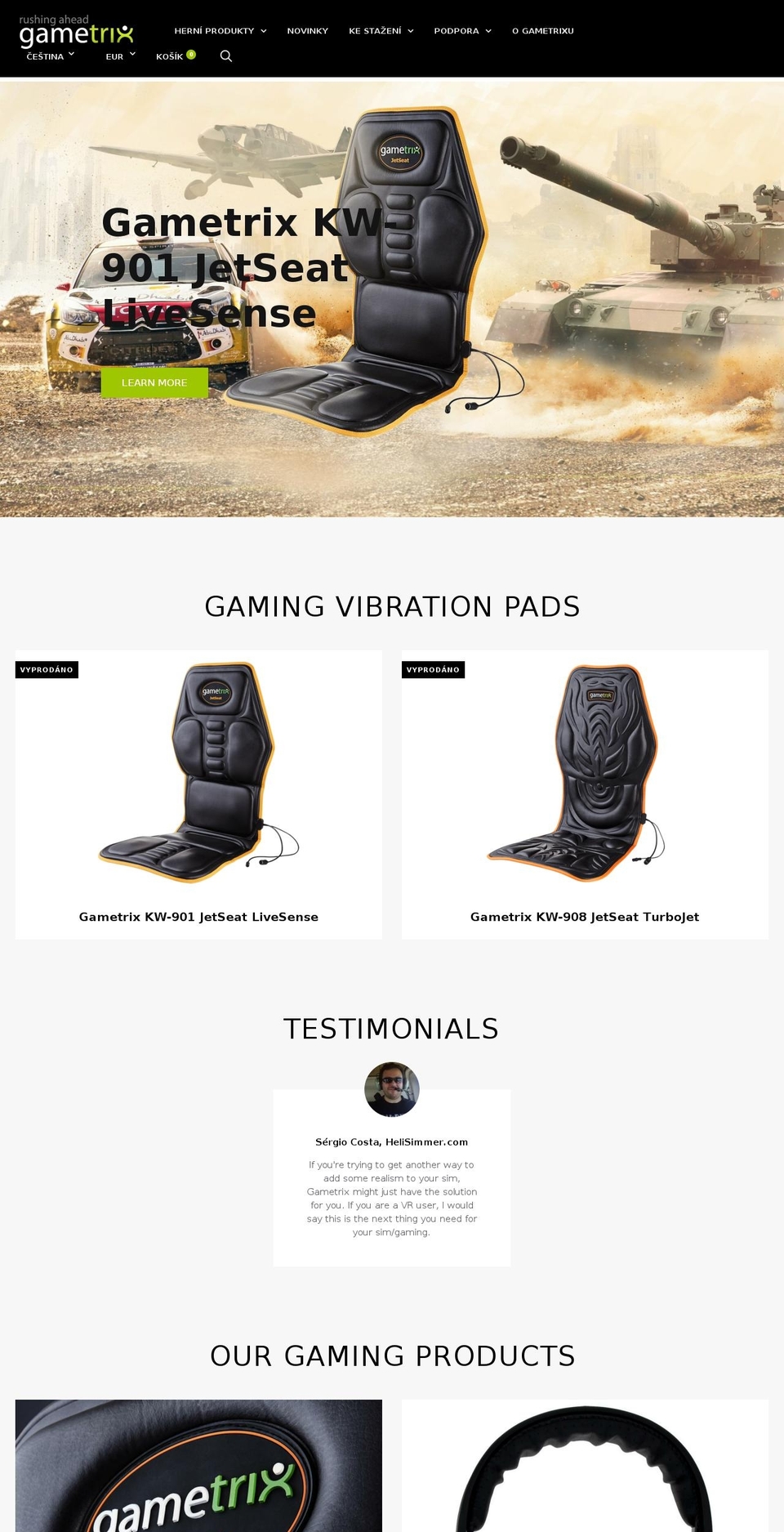 gametrix.cz shopify website screenshot