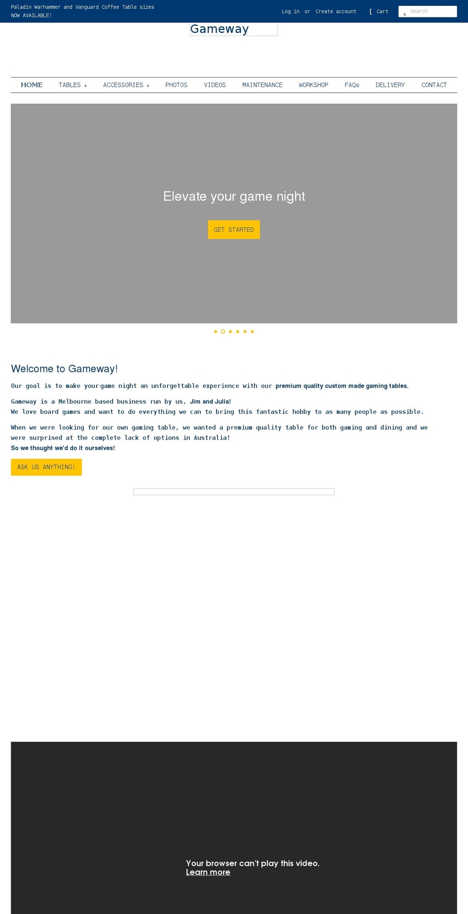 gameway.com.au shopify website screenshot
