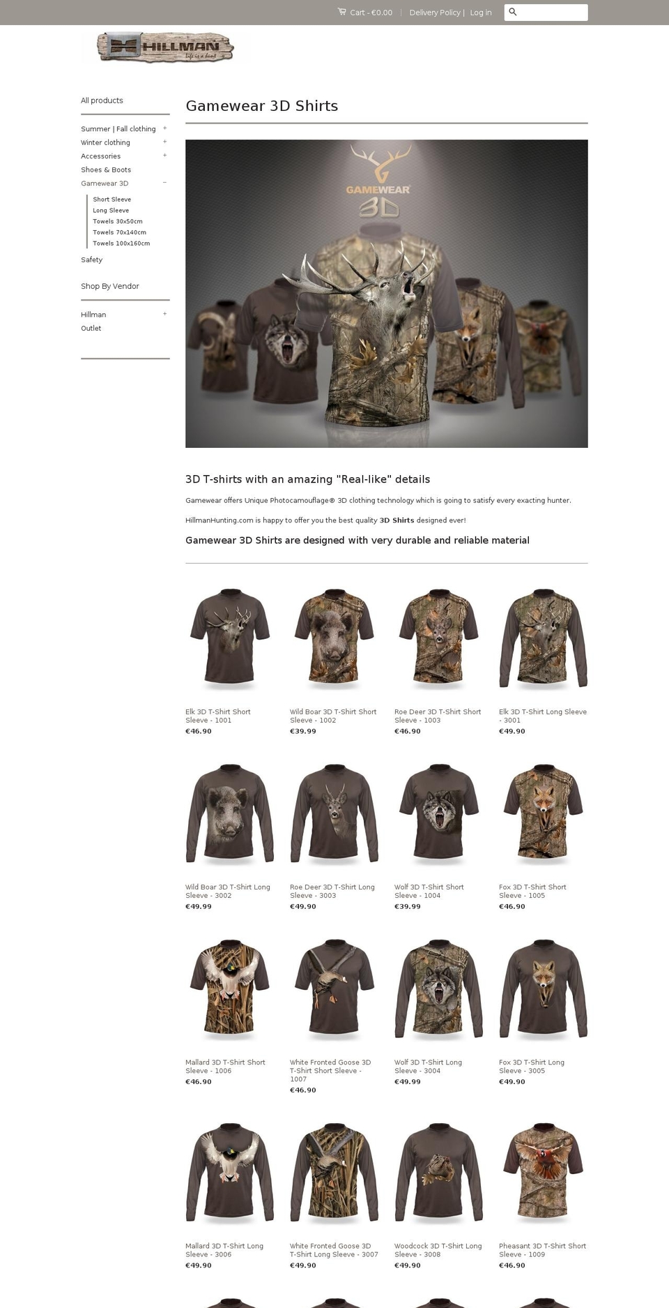 gamewear3d.com shopify website screenshot