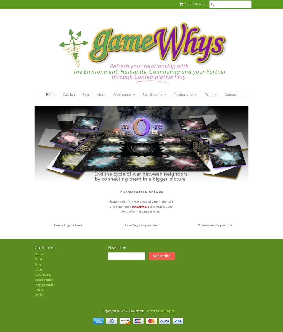 gamewhys.com shopify website screenshot