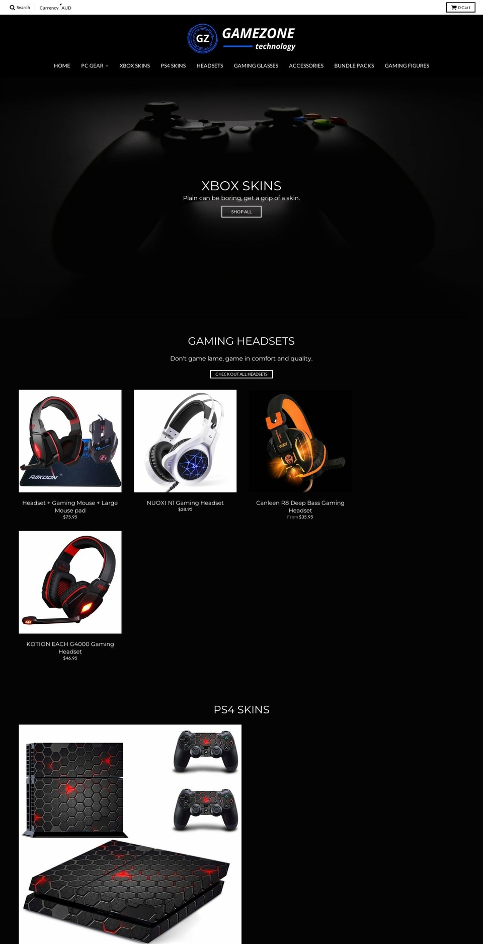 gamezonetechnology.com shopify website screenshot